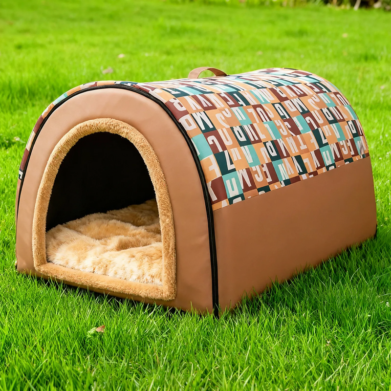 Weatherproof pet bed with arch roof