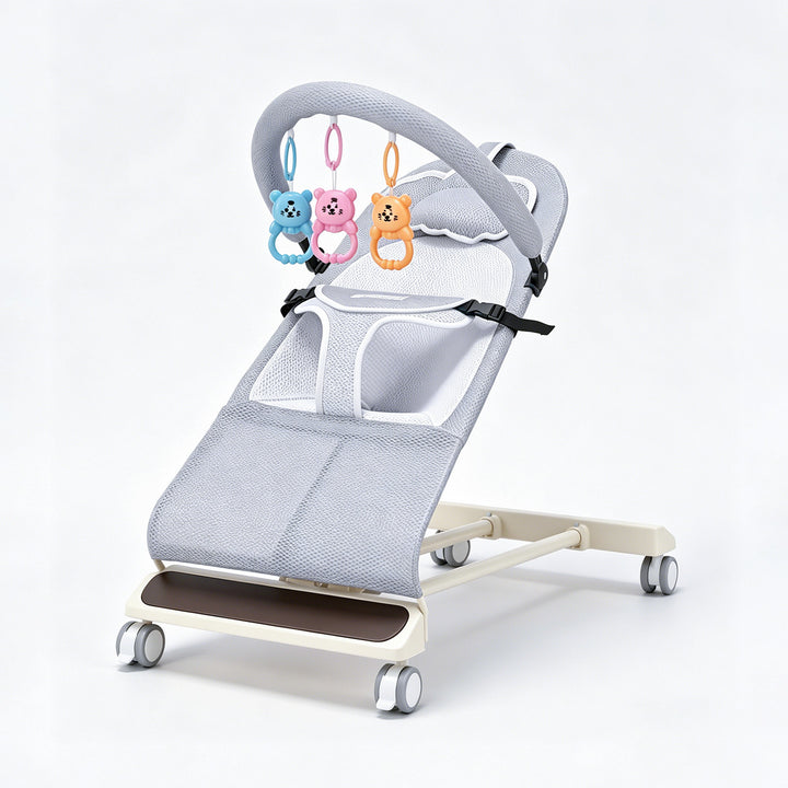 Baby bouncer with music and toys, from birth