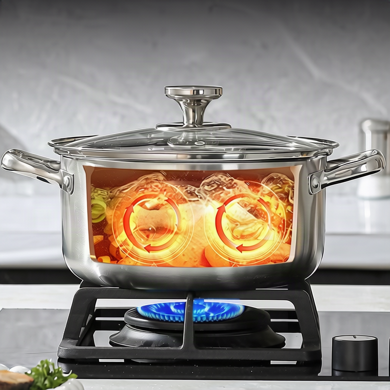 Stainless steel cooking pot 20 cm, 1.1–2 L, model HD190912