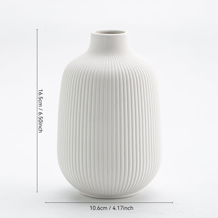 Ceramic flower vase, country house style, woven texture
