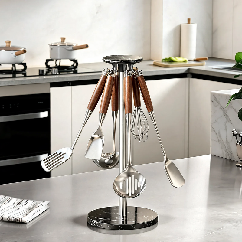 Rotatable kitchen stand made of stainless steel
