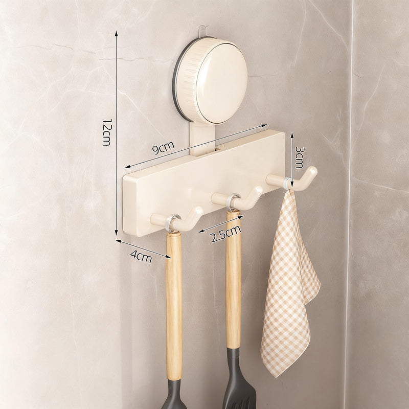 Suction cup kitchen hook with 3 or 5 hooks