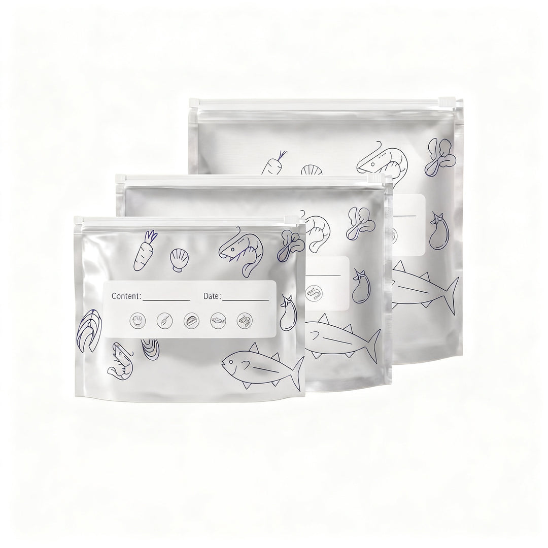 Aluminum freezer bags with zipper