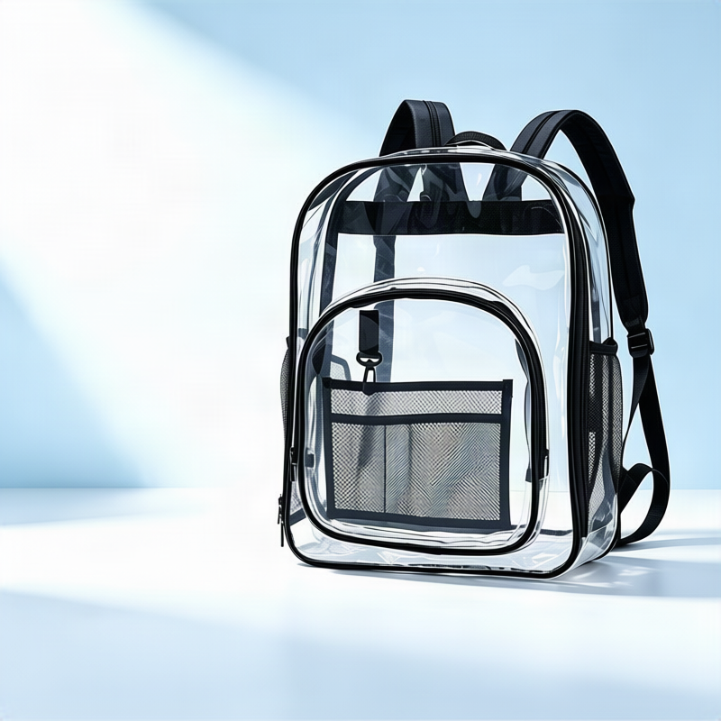 Transparent PVC backpack, waterproof, lightweight