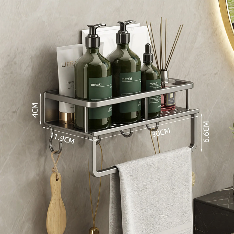 Wall shelf made of space aluminum, hole-free