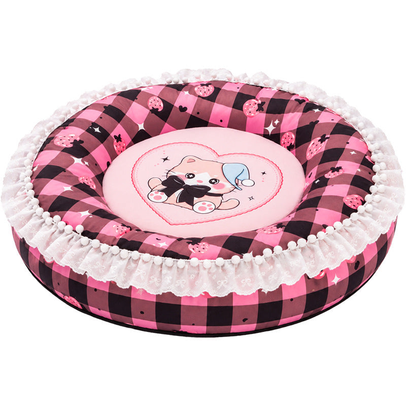Pet lying mat, elliptical, washable, year-round