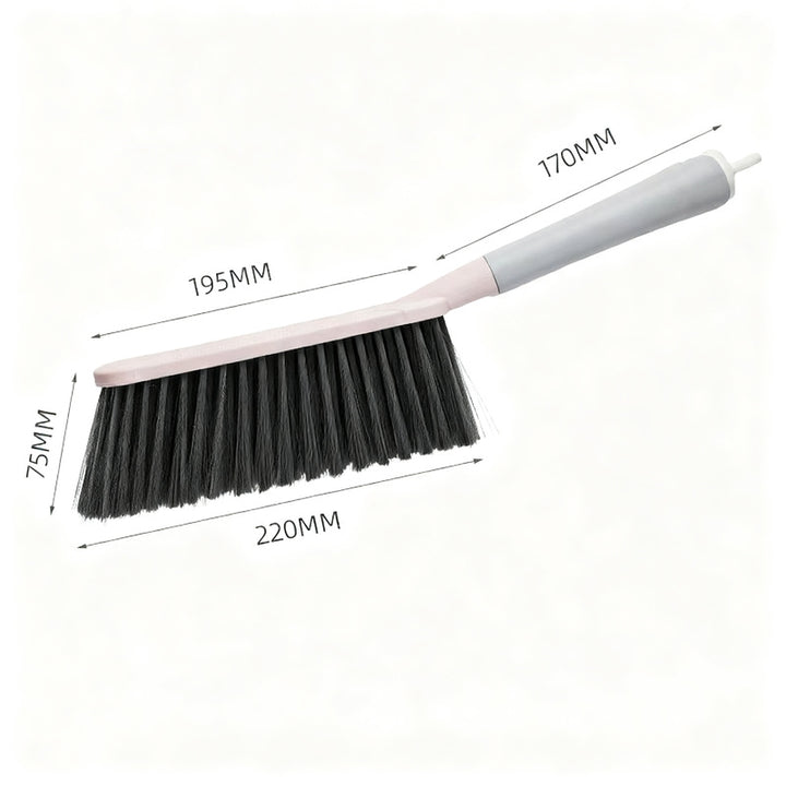 Bed brush with long handle, soft bristles