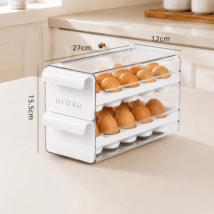 Double Egg Storage Box, Expandable, Plastic