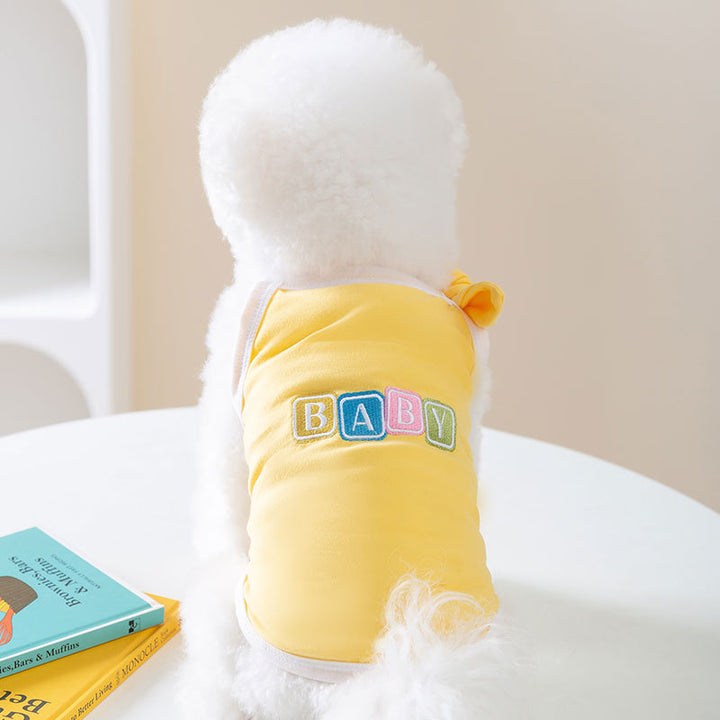 Dog harness dress with bow