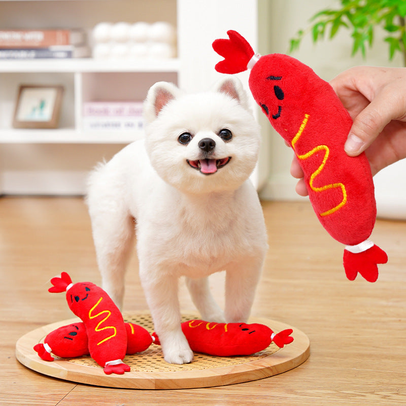 Plush toy with squeaker for dogs and cats