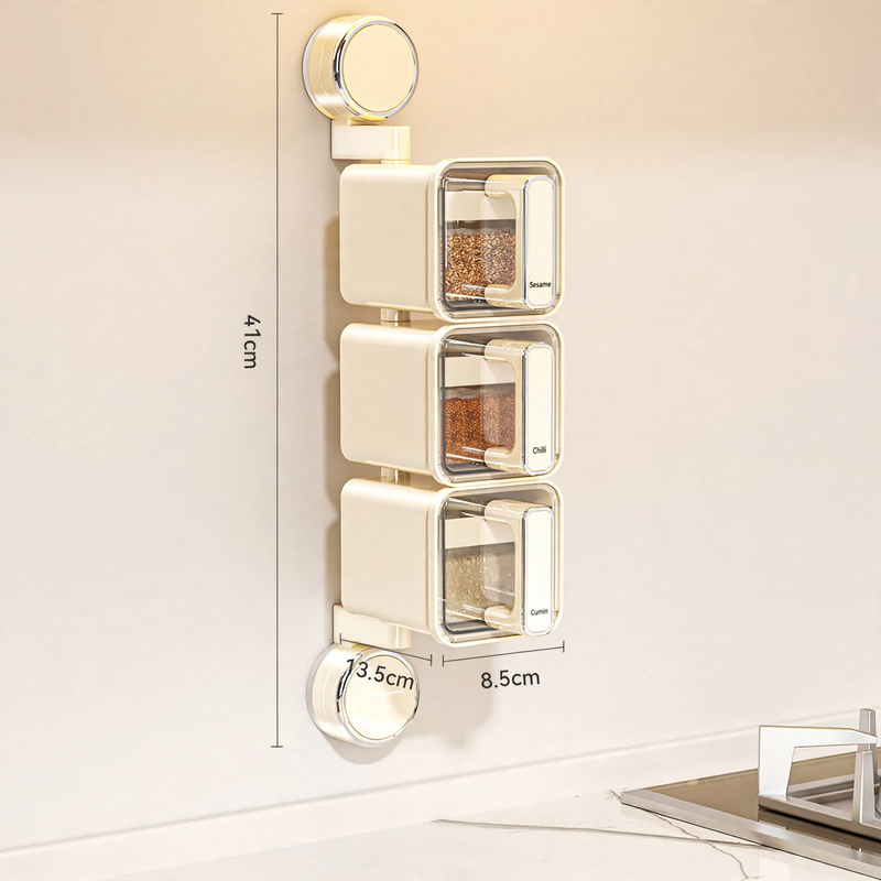 Rotatable spice box with suction cup