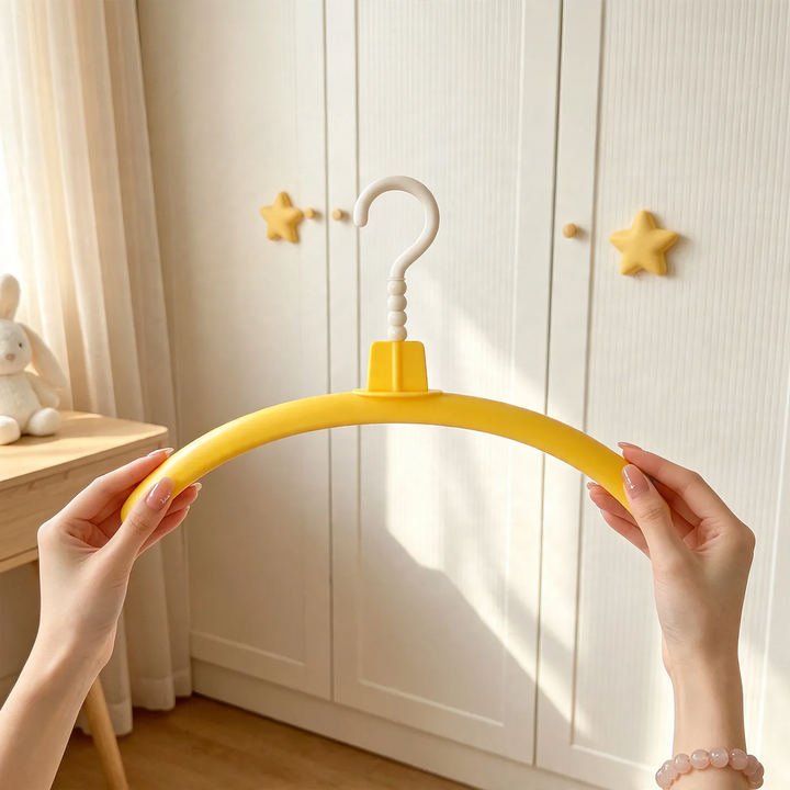 Plastic clothes hanger with cartoon design