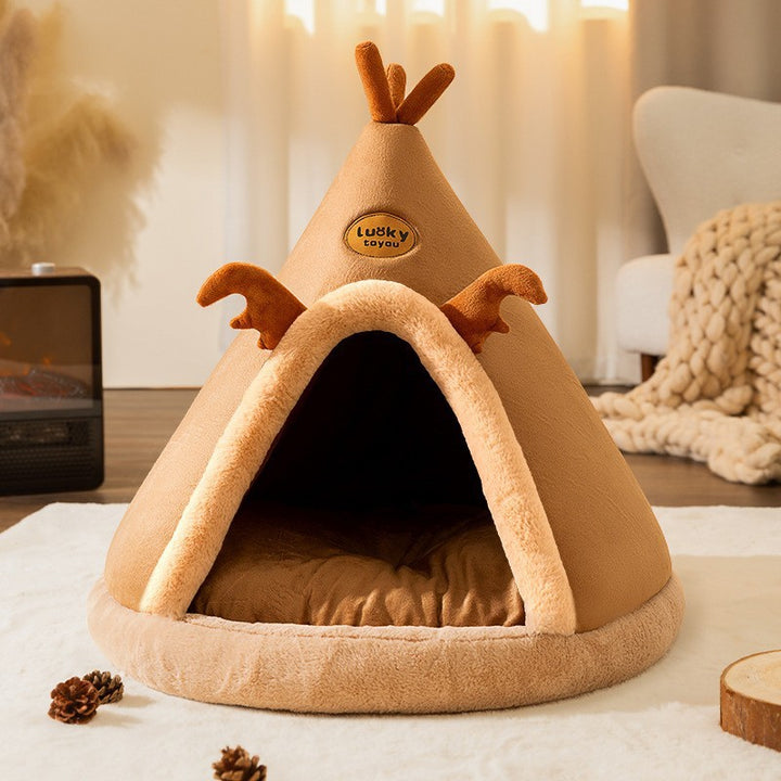 Enclosed house tent for cats and small dogs