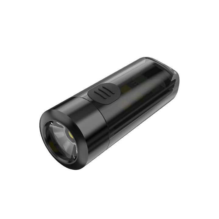 Mini LED flashlight with whistle and USB charging