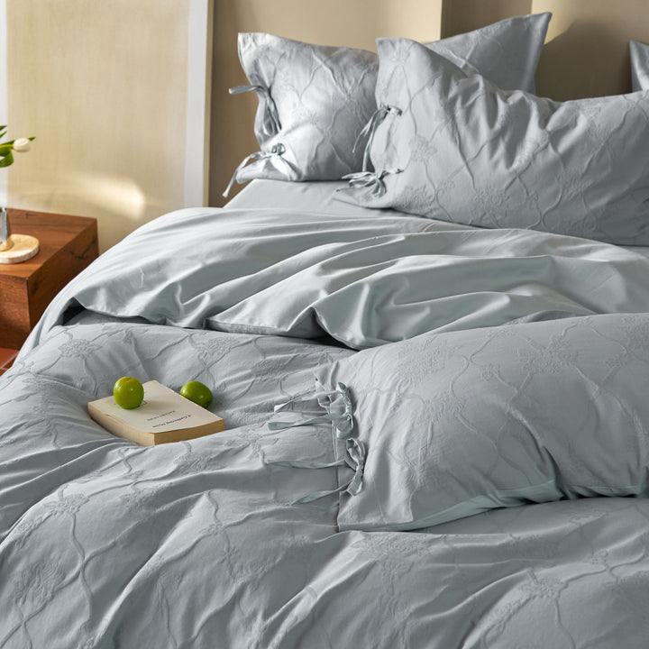 Cotton bedding 4-piece, 1.8 m, jacquard pattern