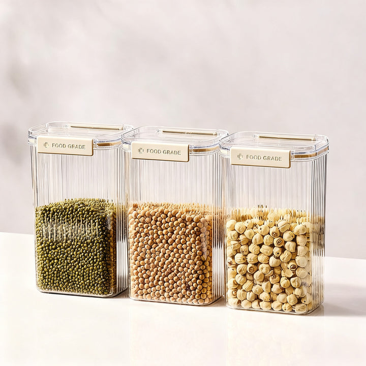 Airtight plastic containers for food
