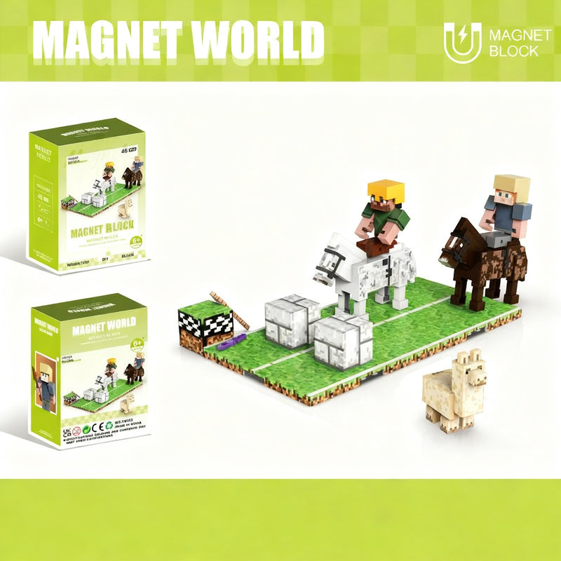 Magnetic building blocks, plastic, children's toy