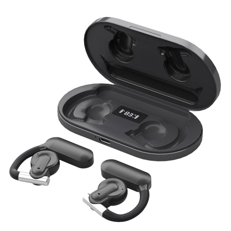 Bone conduction stereo headphones with ear hooks