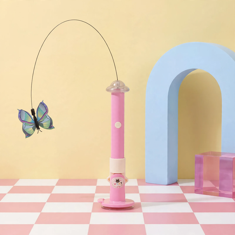 Interactive cat toy with suction cup, rechargeable