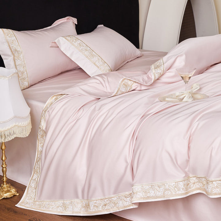 Cotton bedding set, 4-piece, long-staple