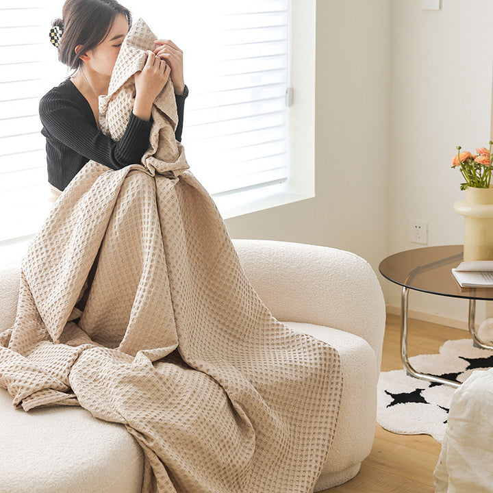 Cotton waffle piqué blanket, 100×150–200×230 cm
