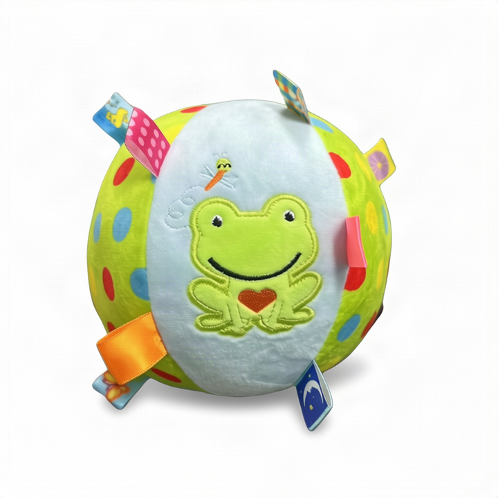 Rubber play ball for dogs with tail