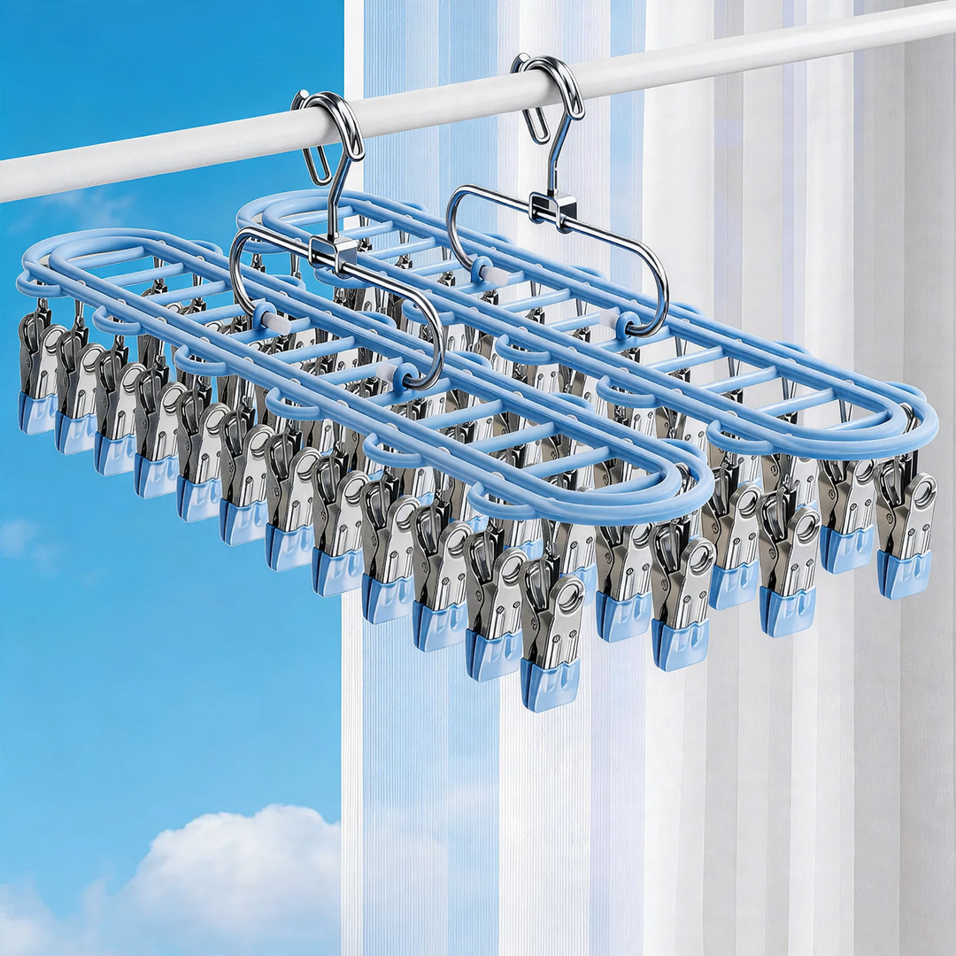 Stainless steel drying rack with 24 clips