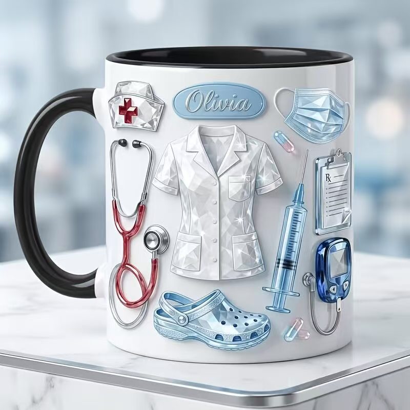 Ceramic coffee mug with saying, 301–400 ml