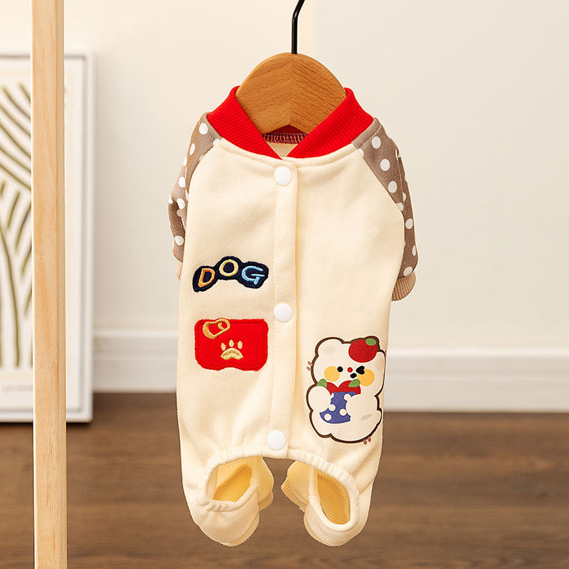 Four-legged hooded sweatshirt for small dogs