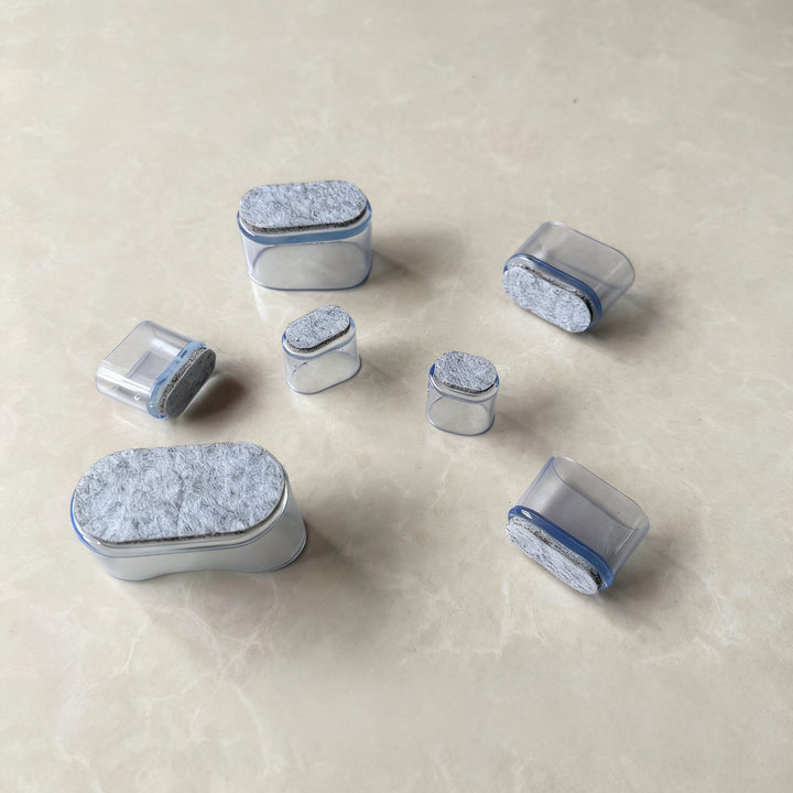 Furniture glides made of PVC with felt pad