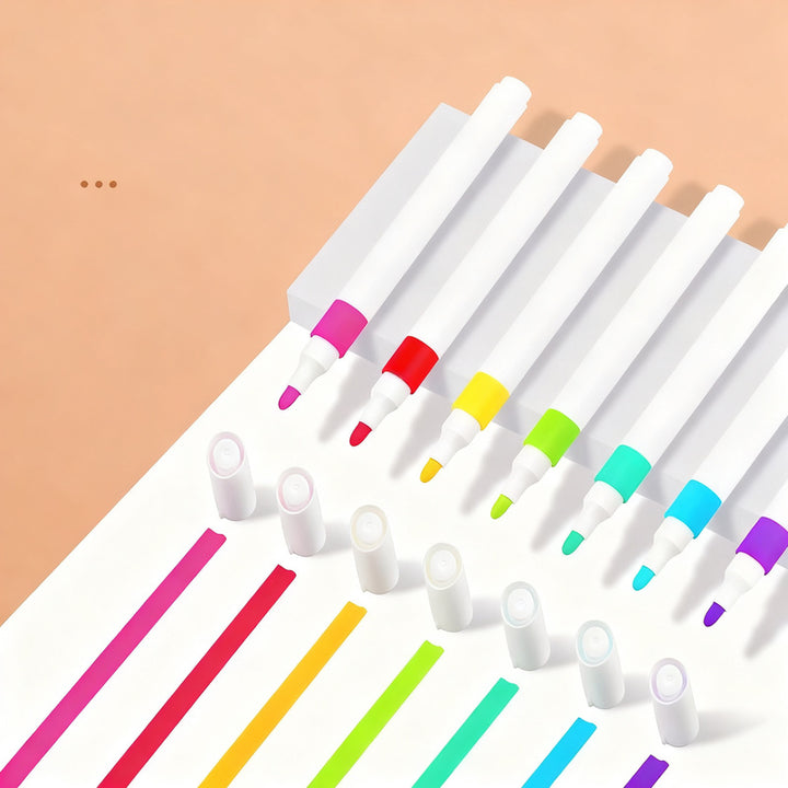 Acrylic Marker Set, round tip, water-soluble, 12–60 colors