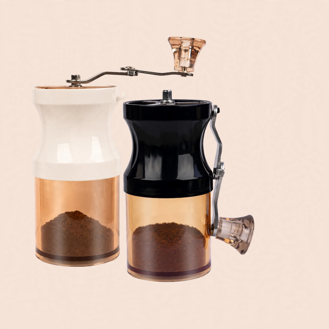 Hand crank coffee grinder made of acrylic