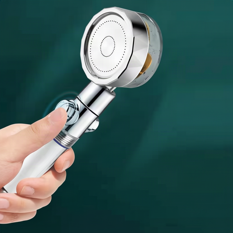 Shower head with pressure balance, ABS, round