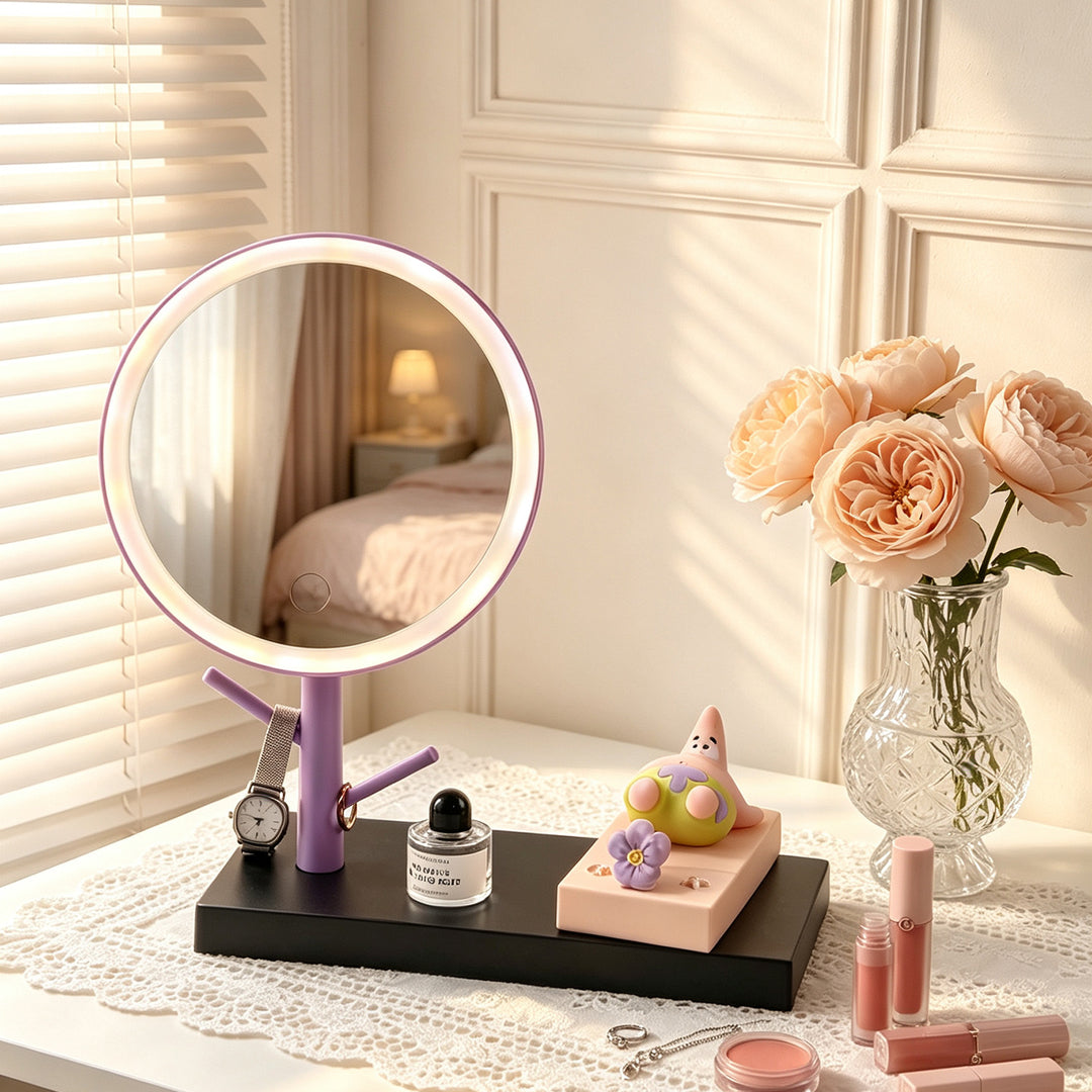 Handy stand with cosmetic mirror, ABS plastic