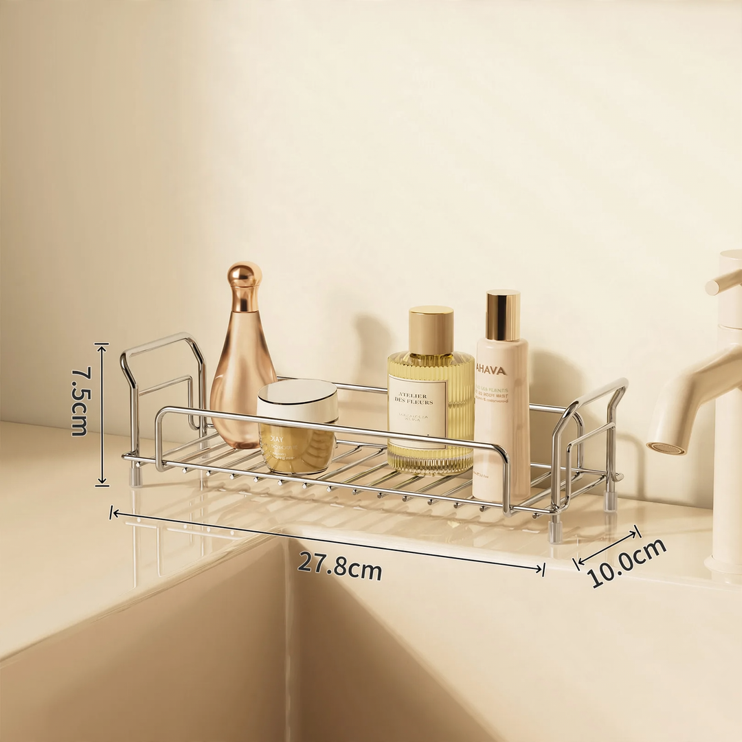 Stainless steel bathroom shelf, single or double layer