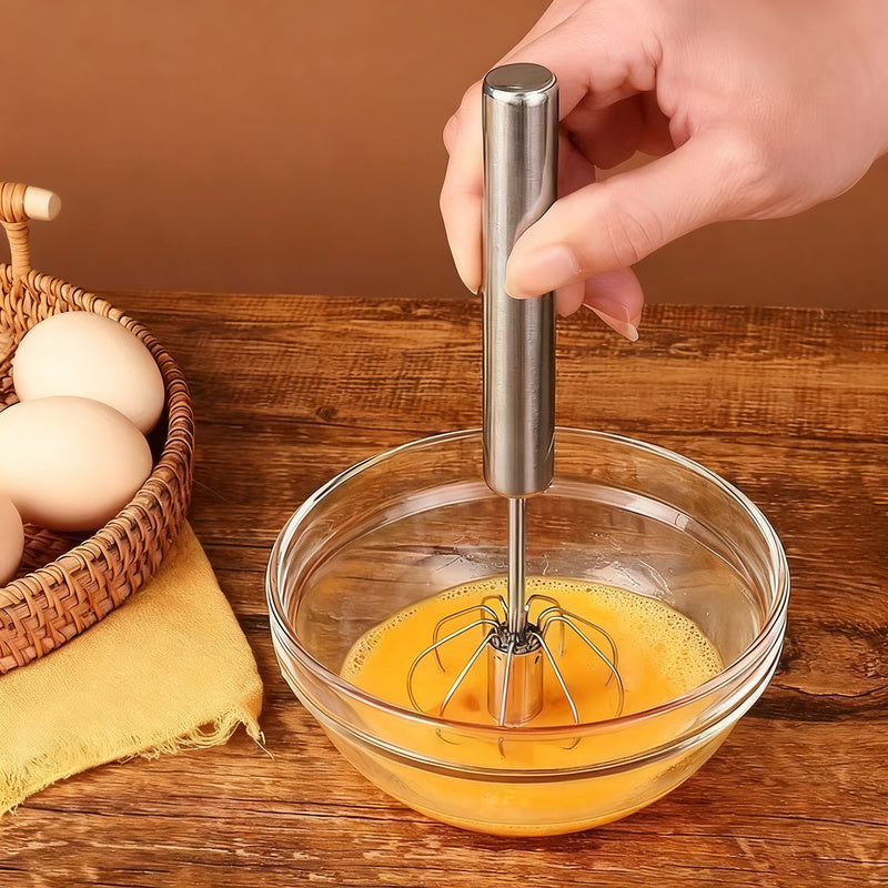 Half-automatic whisk made of stainless steel