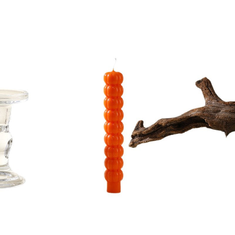 Handcrafted pumpkin scented candle with long stick