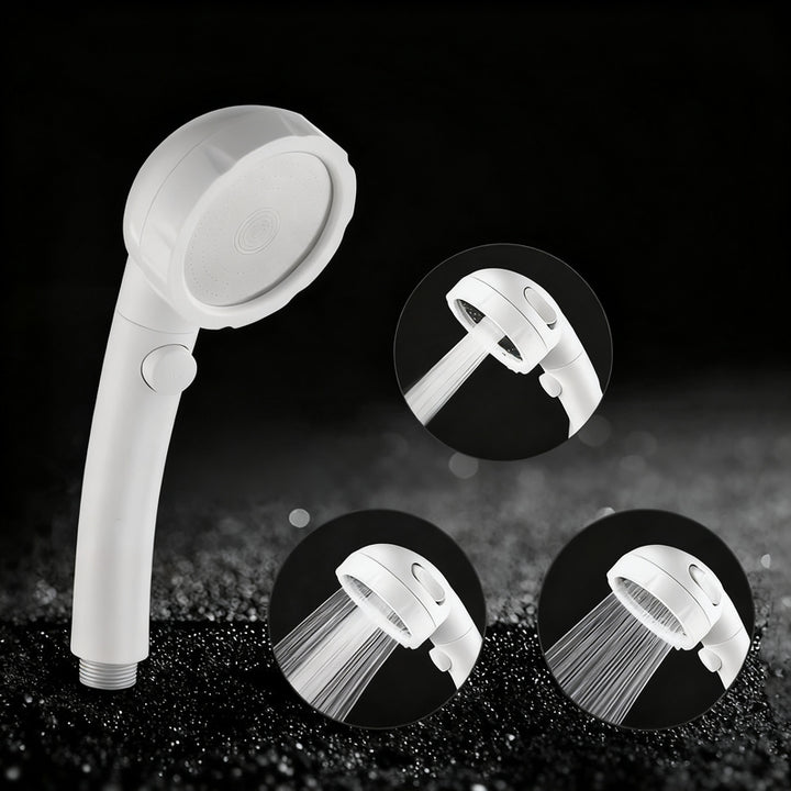 Hand shower with 3 spray types and stop function