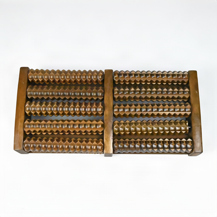 ALPENHAUCH - Foot massage roller made of real wood with acupressure mat