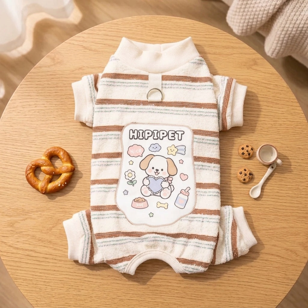 Dog clothing, four-legged, polyester, cartoon design