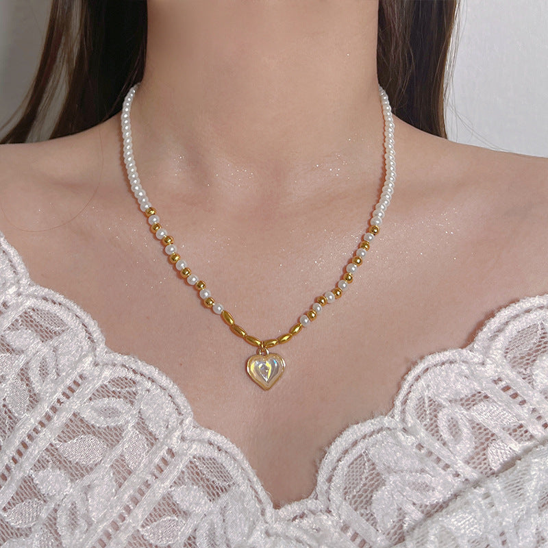 Pearl necklace with silver clasp, pearls 4–12 mm