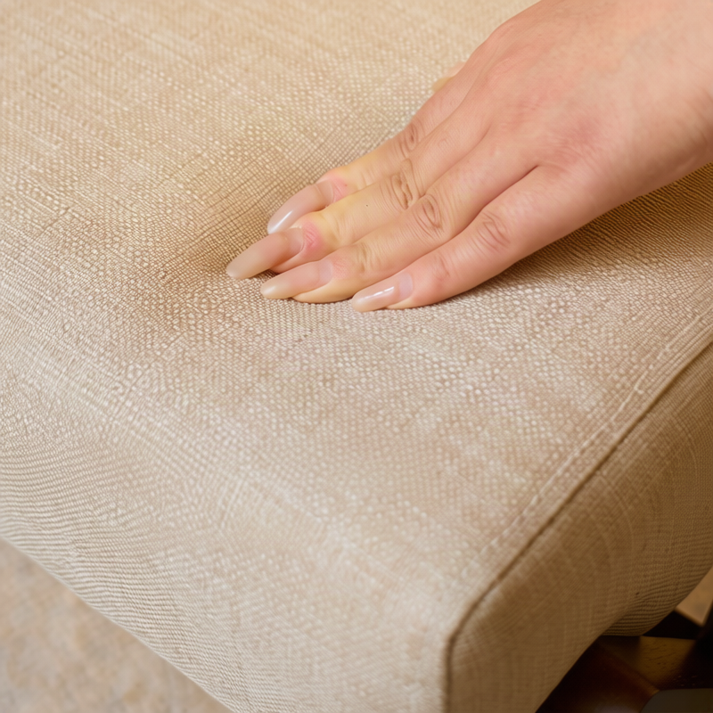 Children's footstool made of rubber wood, square