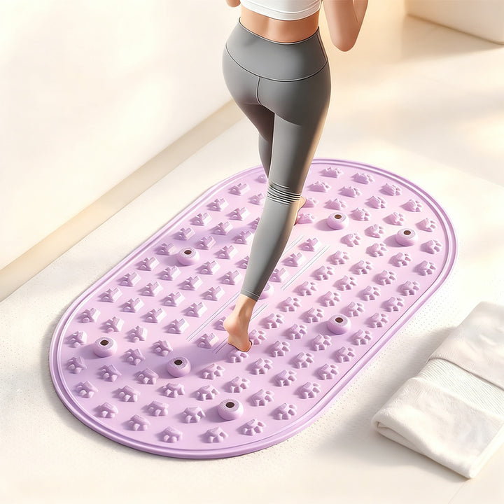 Foot reflex zone mat with magnetic stones