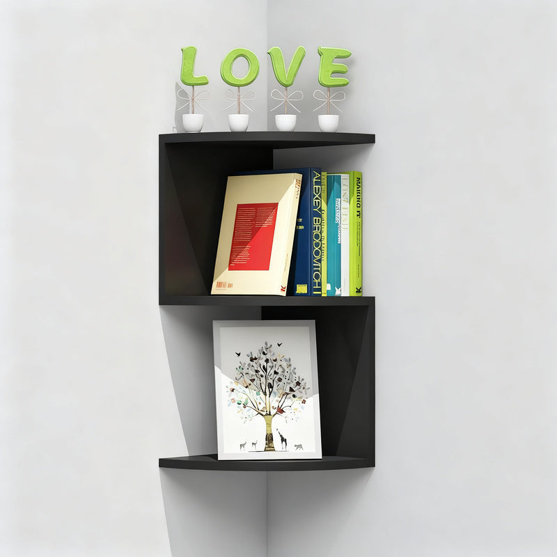 Corner shelf triangular, artificial wood, various sizes