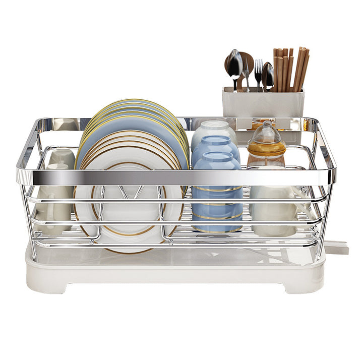 Stainless steel draining basket for dishes