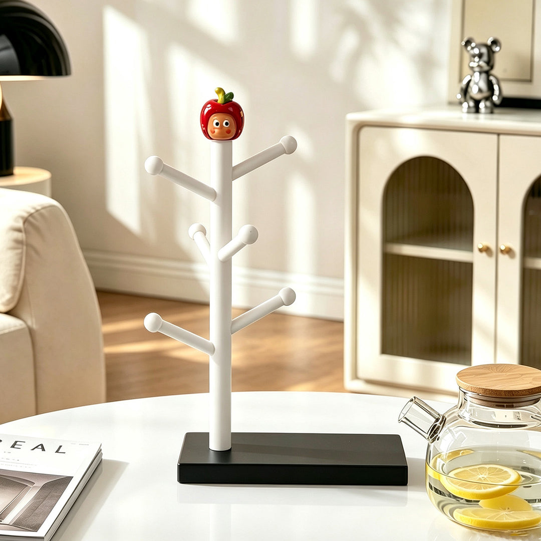Apple figure cup holder with drip tray
