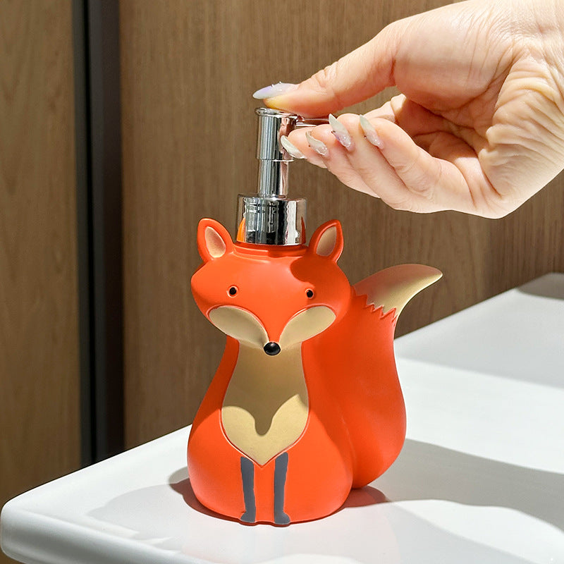 Soap dispenser with fox motif