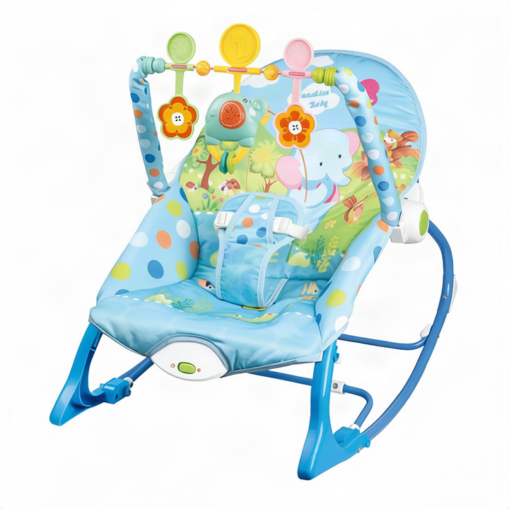 Baby bouncer with music and toys, from birth