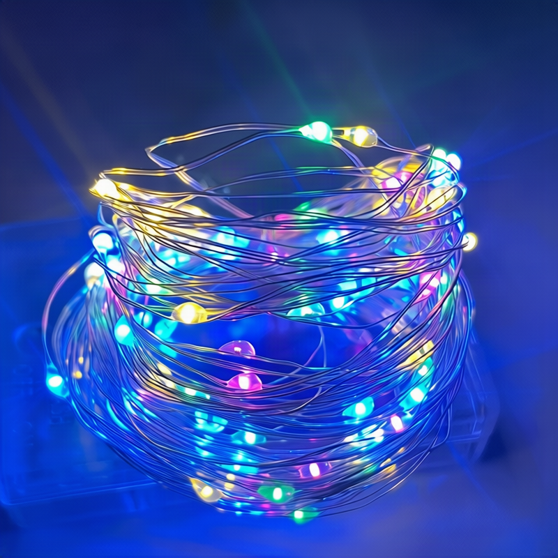LED string lights, 10 m, 100 lights, USB/battery