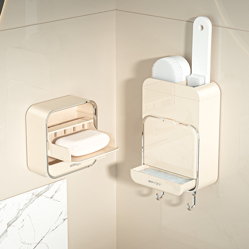 Soap box, wall mounted, with drain